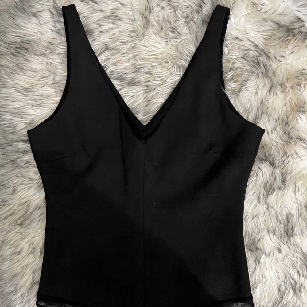 BCBG - Black suede bodysuit